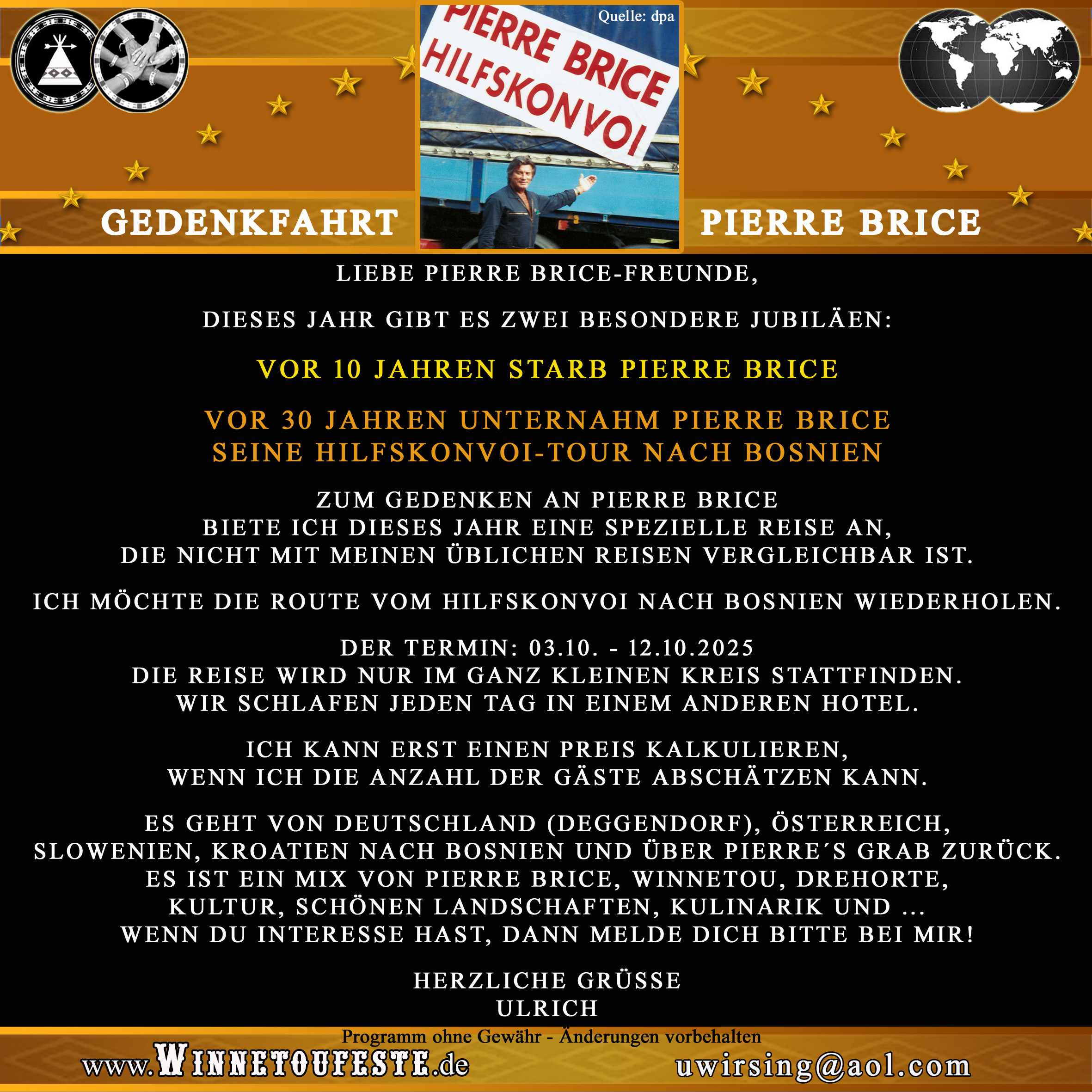 Rauchzeichen 10 / 2025: Hilfskonvoi Pierre Brice
