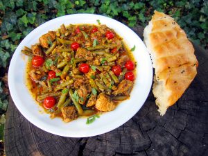Grüne Bohnen mit Lammfleisch