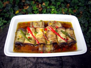 Auberginen Hackfleischröllchen
